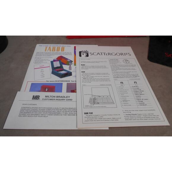 Game of Scattergories Milton Bradley #4917 1988 First Edition Vintage Complete - Picture 6 of 11